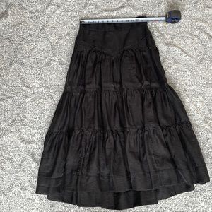 SHONA JOY tiered skirt. Black